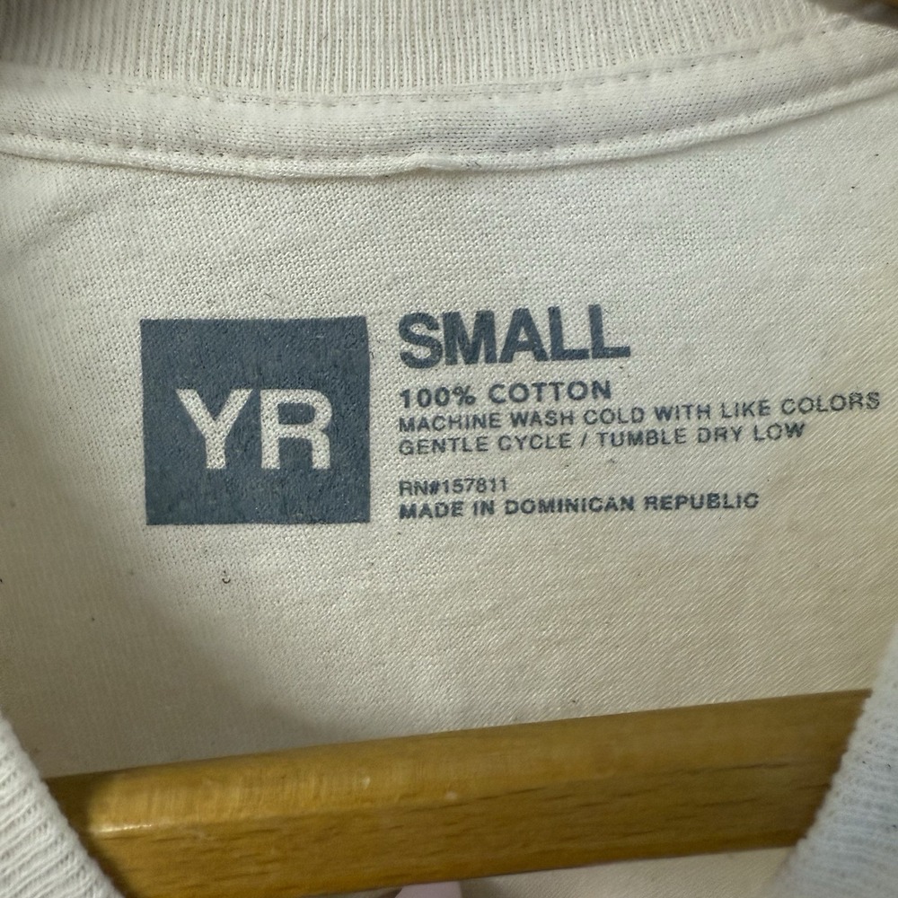 Young‎ & Reckless Mens Short Sleeve Crew Neck Cotton Regular Cream T Shirt Sz Sm - Picture 4 of 4